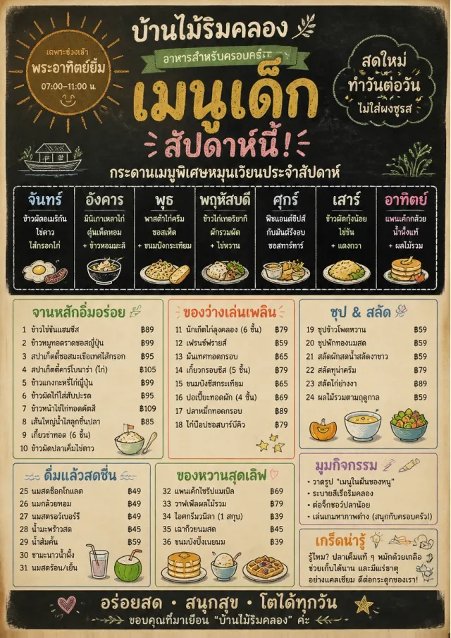 Chalkboard Specials Week kids-menu menu template preview