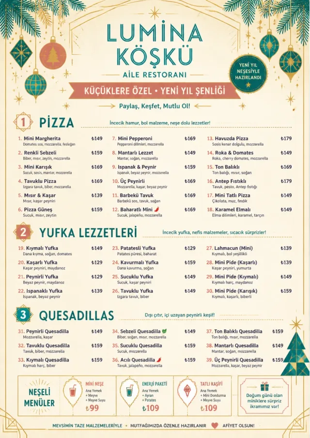 Holiday Festive kids-menu menu template preview
