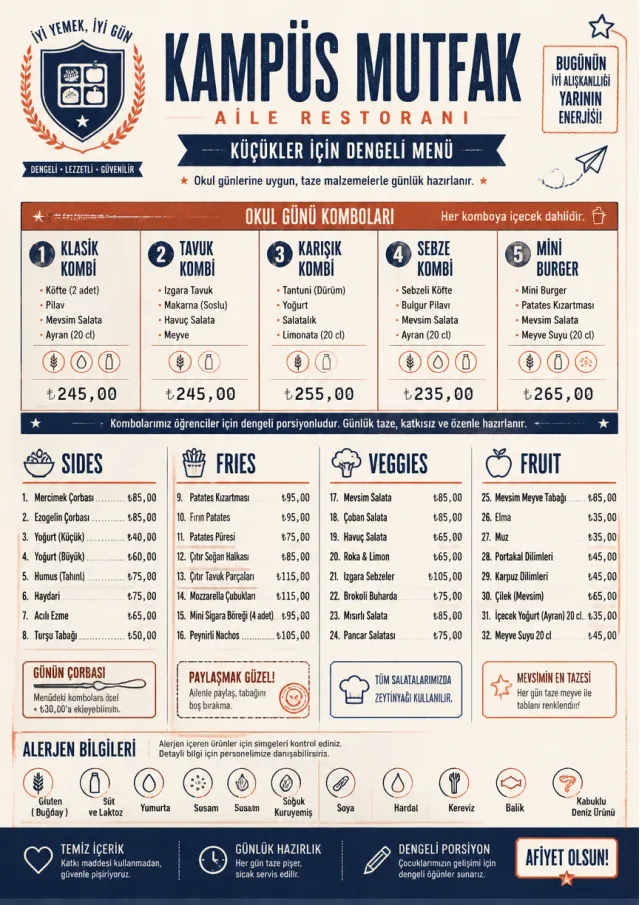 School Canteen kids-menu menu template preview