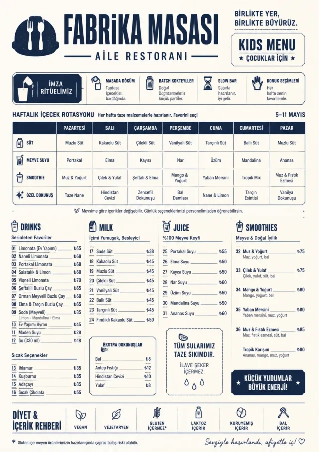 Corporate Canteen kids-menu menu template preview