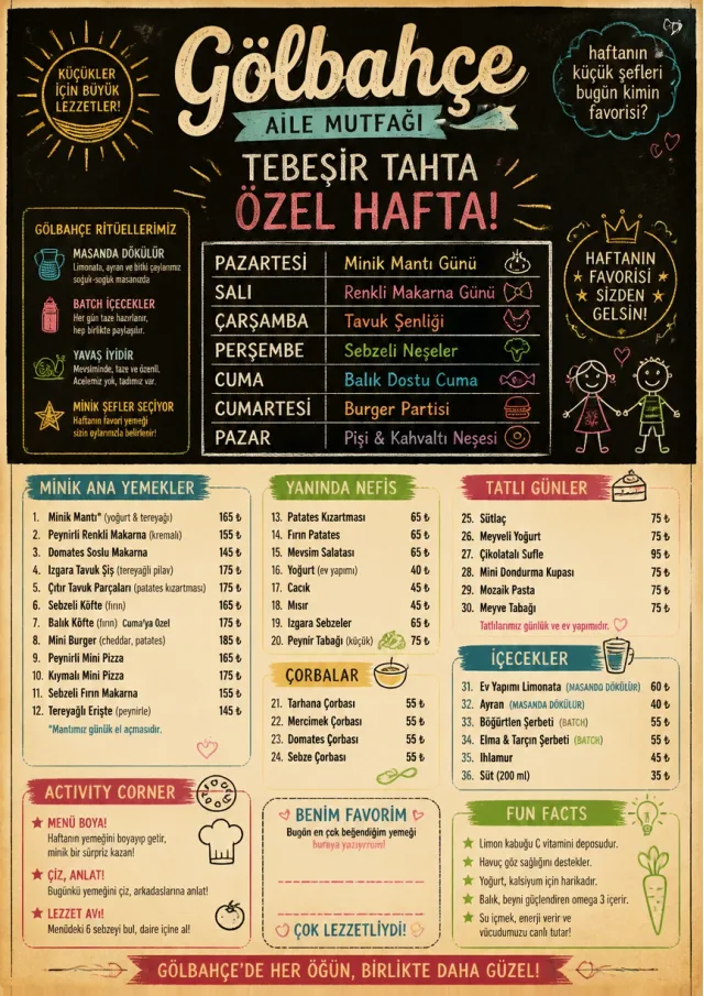 Chalkboard Specials Week kids-menu menu template preview