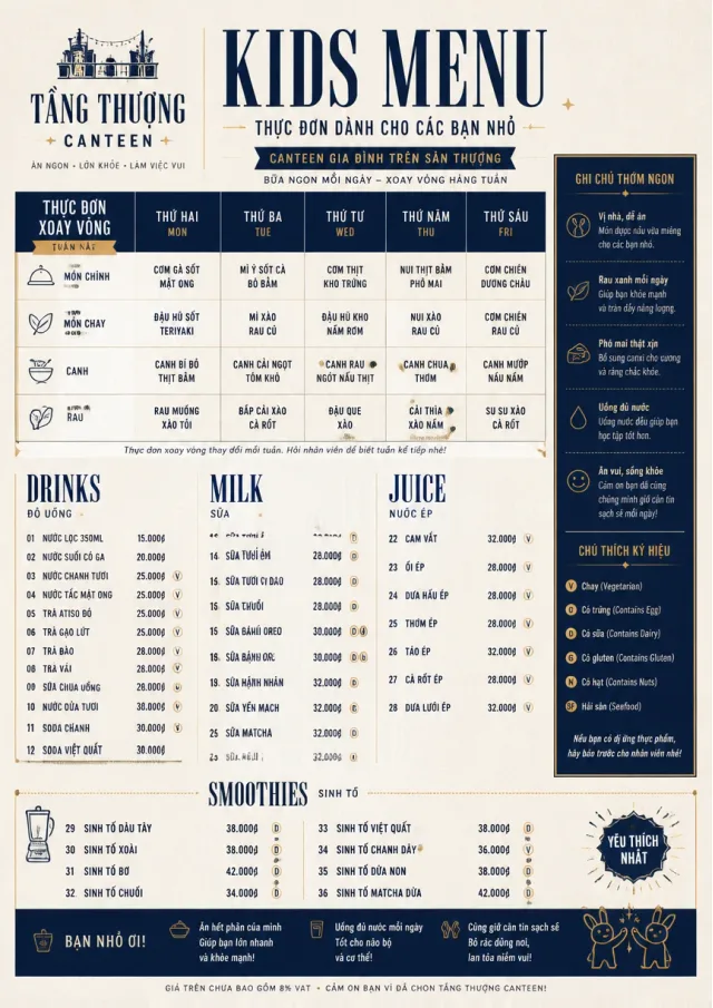 Corporate Canteen kids-menu menu template preview