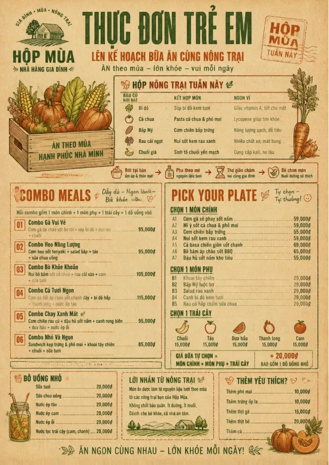 Seasonal Farm Box kids-menu menu template preview