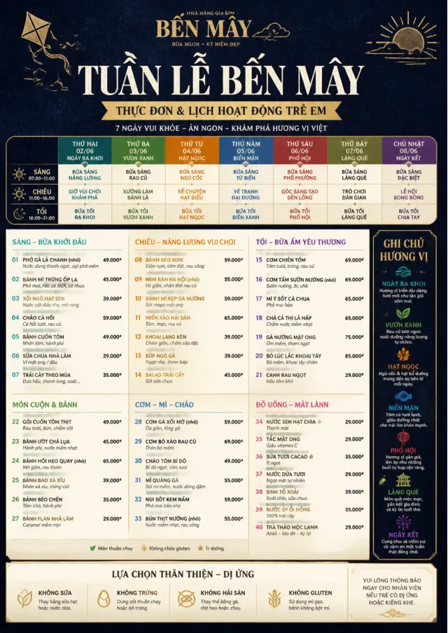 Event Week Schedule kids-menu menu template preview