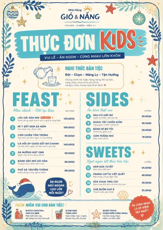 Holiday Table Card kids-menu menu template preview