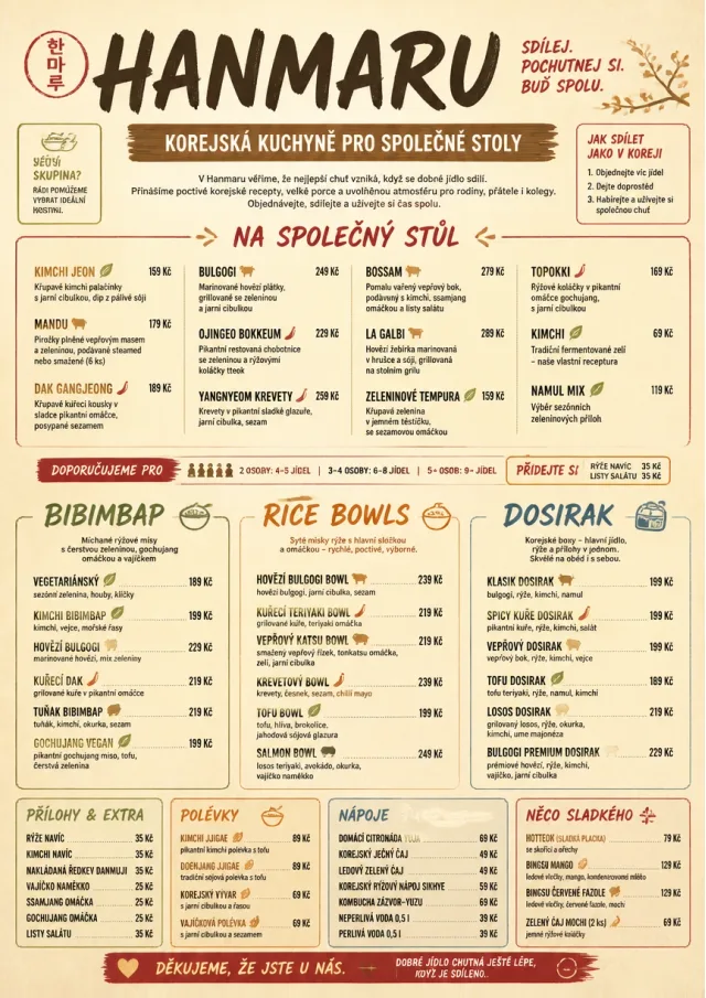 Family Style Feast korean-menu menu template preview