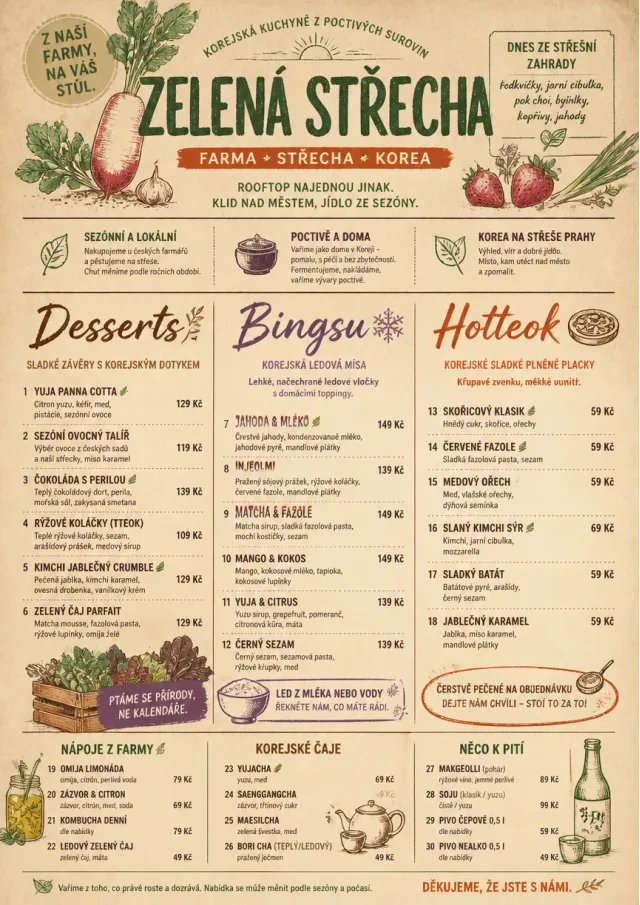 Farm Table Rustic korean-menu menu template preview