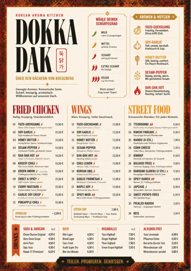 Spice Market Bold korean-menu menu template preview