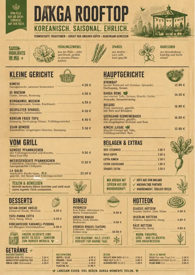 Farm Table Rustic korean-menu menu template preview