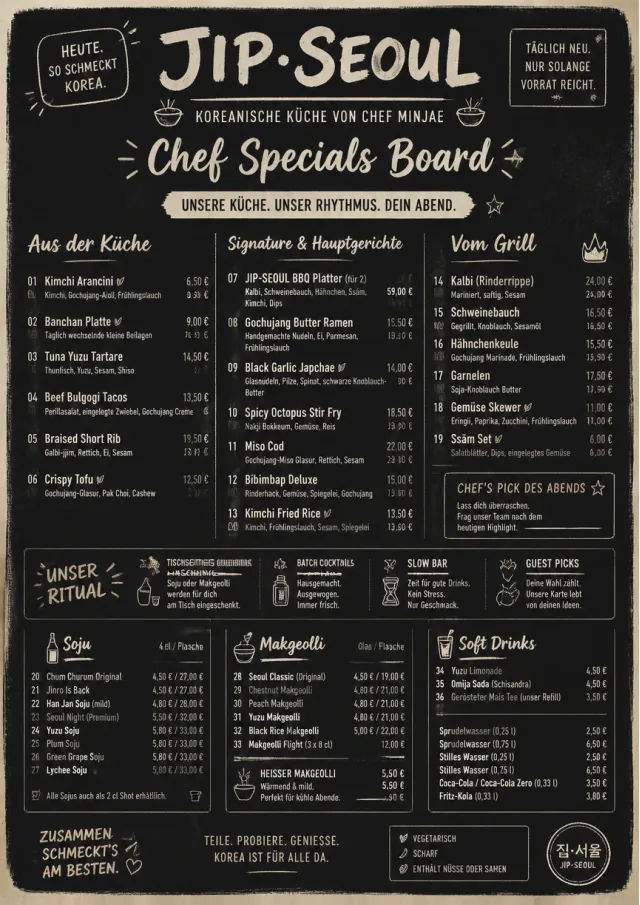 Chef Specials Board korean-menu menu template preview