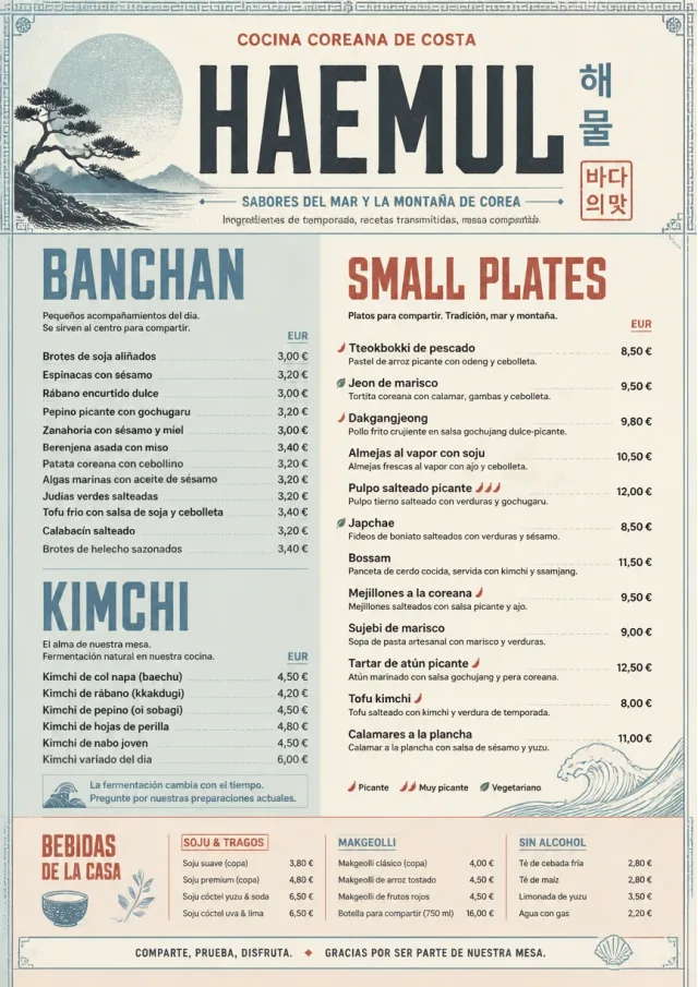 Heritage Tradition korean-menu menu template preview