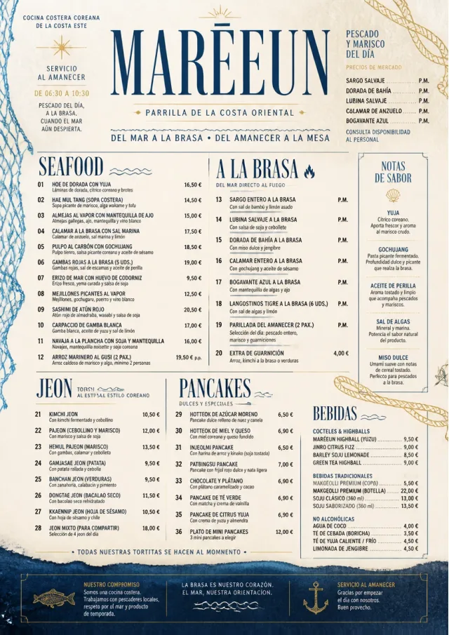 Coastal Regional korean-menu menu template preview