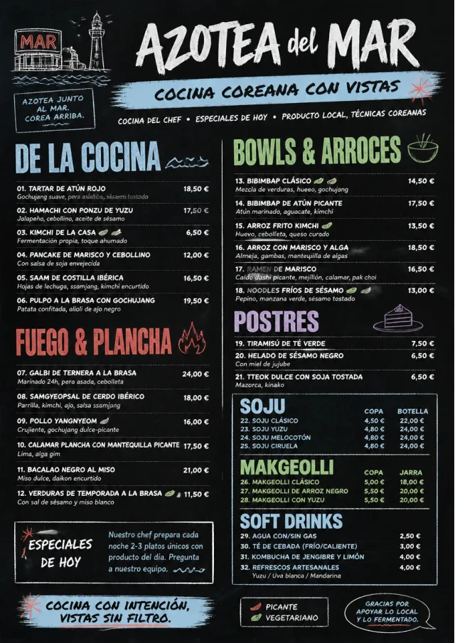 Chef Specials Board korean-menu menu template preview