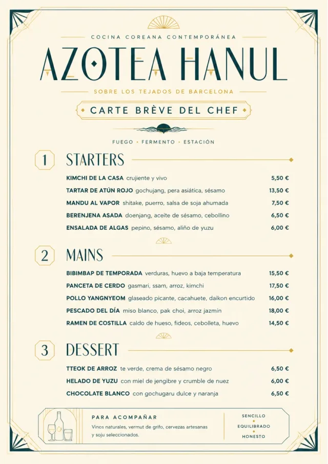 Chef Carte Brève korean-menu menu template preview