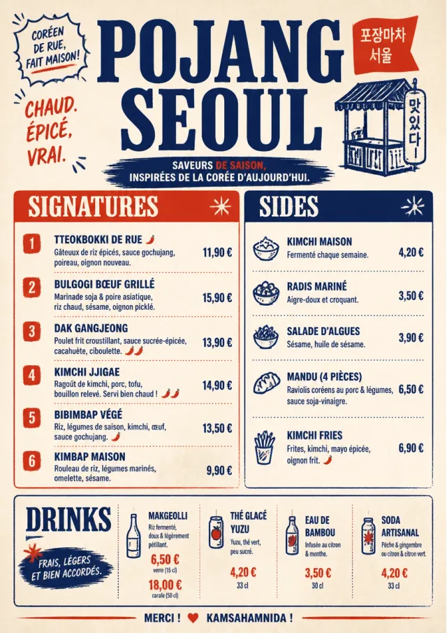 Street Stall Flyer korean-menu menu template preview