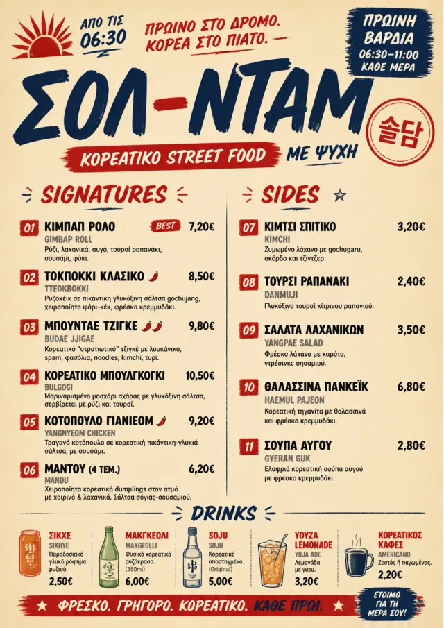 Street Stall Flyer korean-menu menu template preview