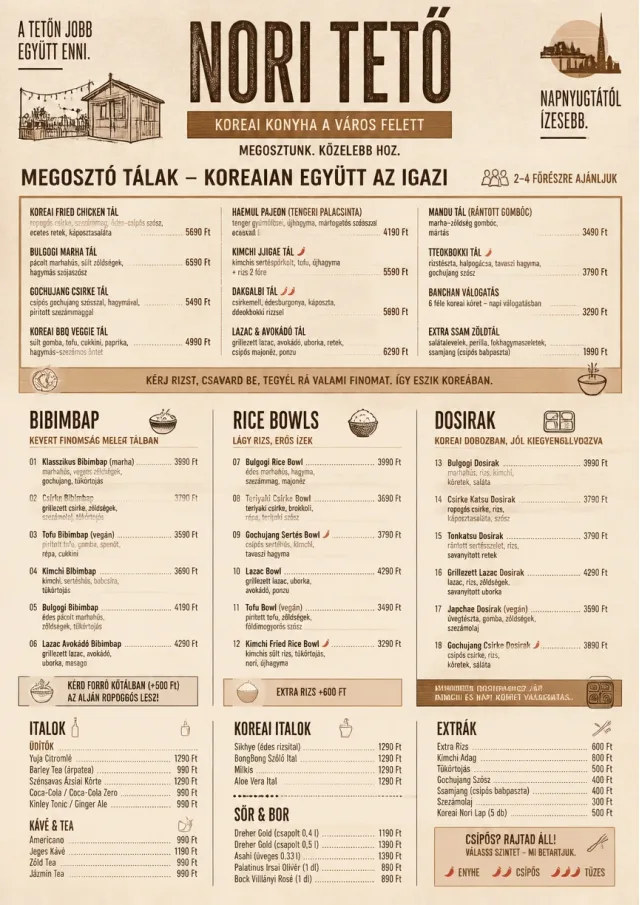 Family Style Feast korean-menu menu template preview
