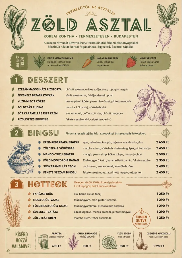 Farm Table Rustic korean-menu menu template preview
