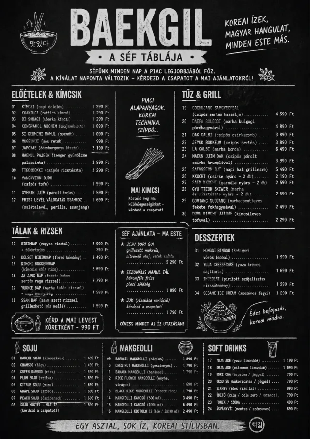 Chef Specials Board korean-menu menu template preview