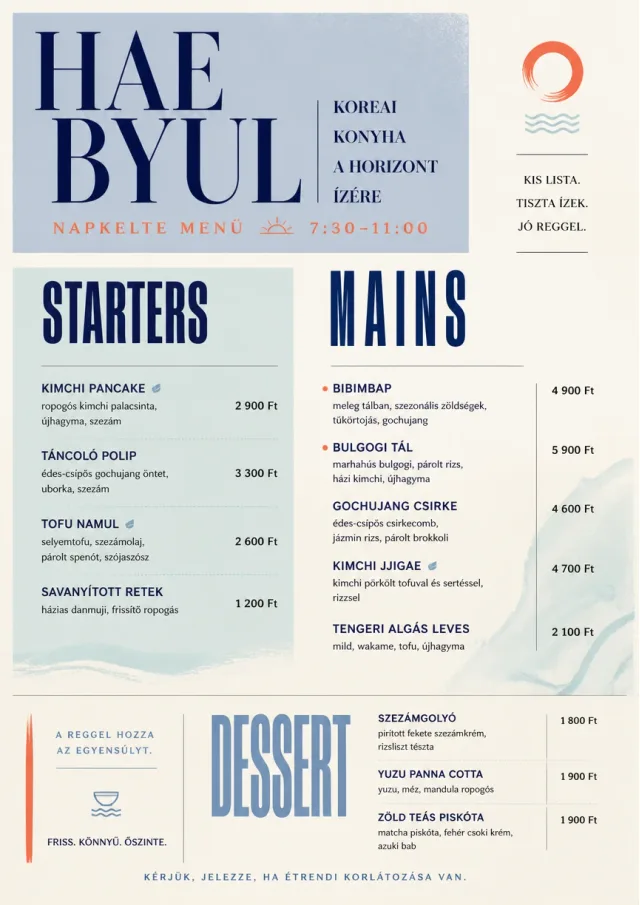 Chef Carte Brève korean-menu menu template preview