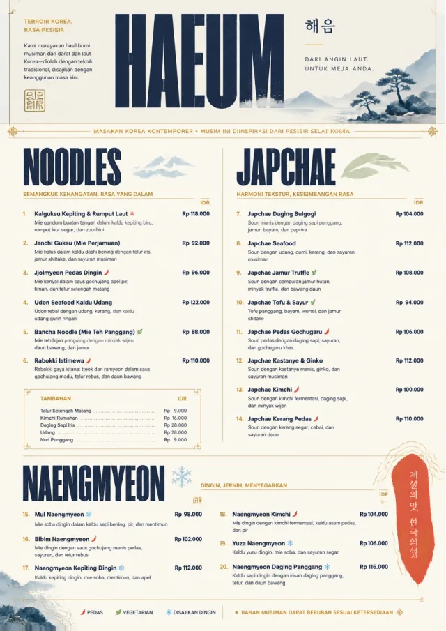 Fine Regional korean-menu menu template preview
