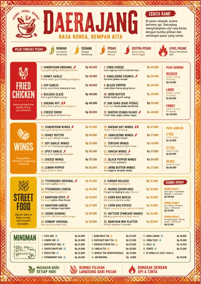 Spice Market Bold korean-menu menu template preview