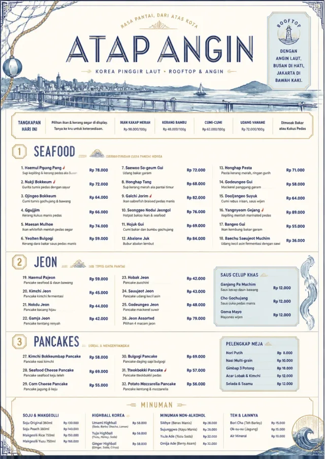 Coastal Regional korean-menu menu template preview