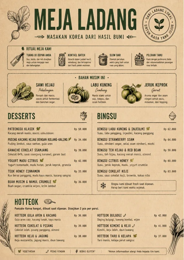 Farm Table Rustic korean-menu menu template preview