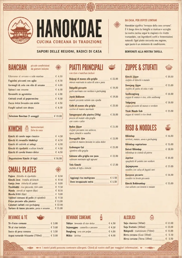 Heritage Tradition korean-menu menu template preview