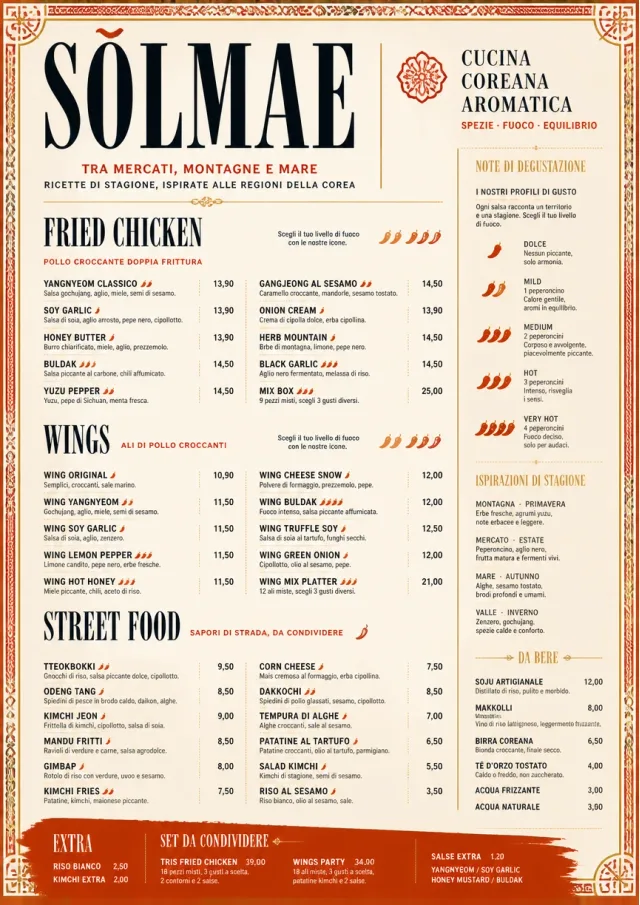 Spice Market Bold korean-menu menu template preview