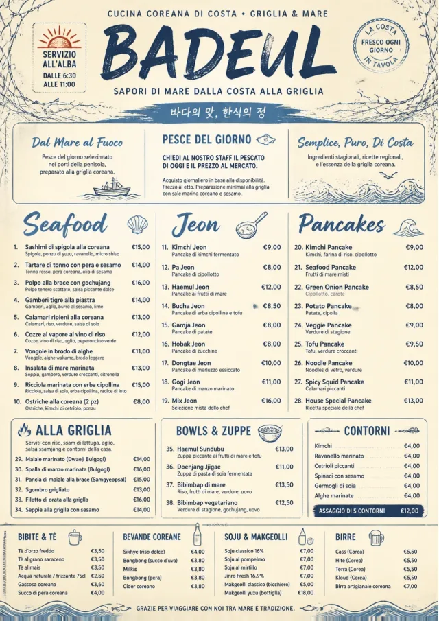 Coastal Regional korean-menu menu template preview