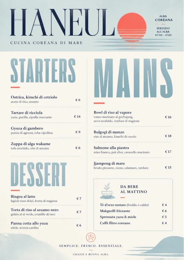 Chef Carte Brève korean-menu menu template preview