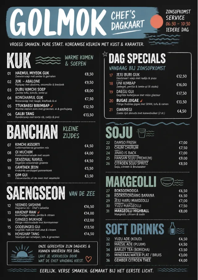 Chef Specials Board korean-menu menu template preview