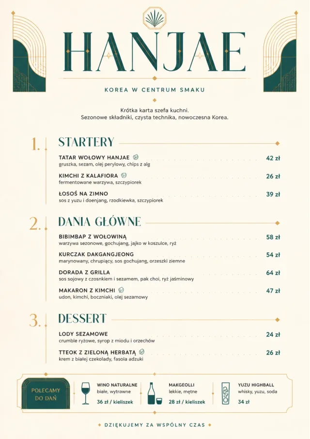 Chef Carte Brève korean-menu menu template preview