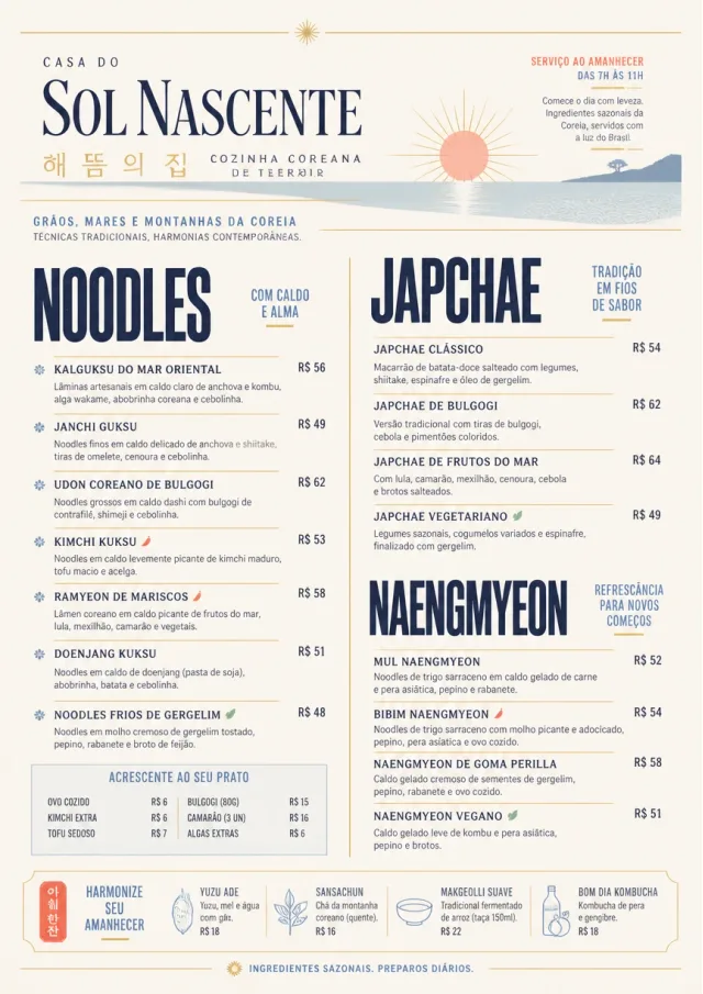 Fine Regional korean-menu menu template preview