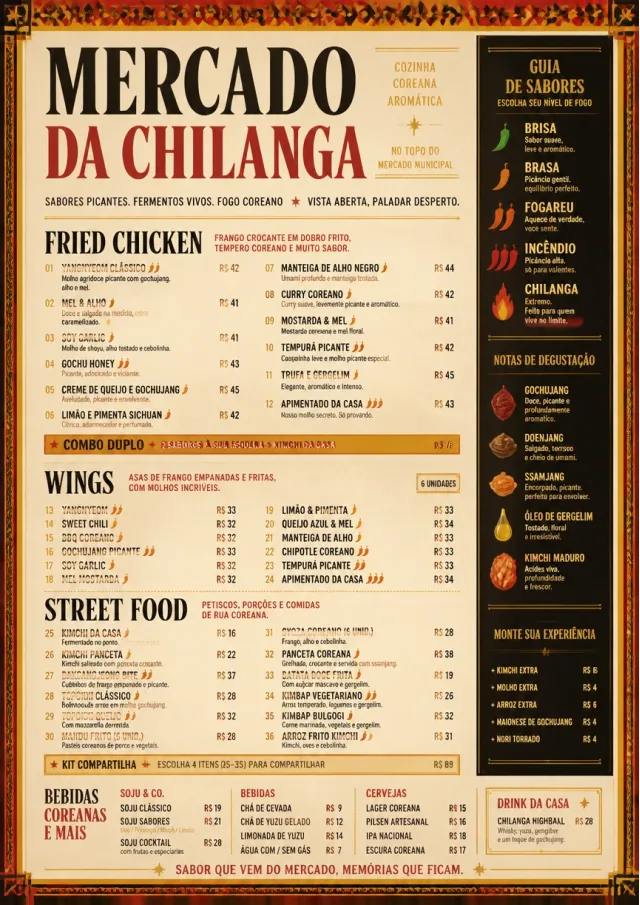 Spice Market Bold korean-menu menu template preview
