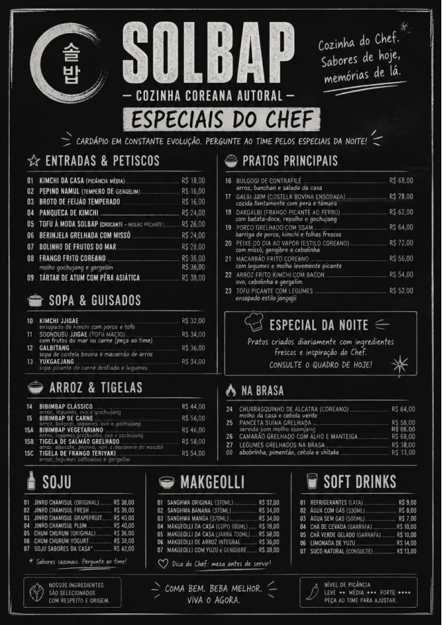 Chef Specials Board korean-menu menu template preview