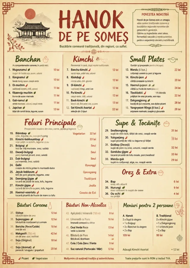 Heritage Tradition korean-menu menu template preview