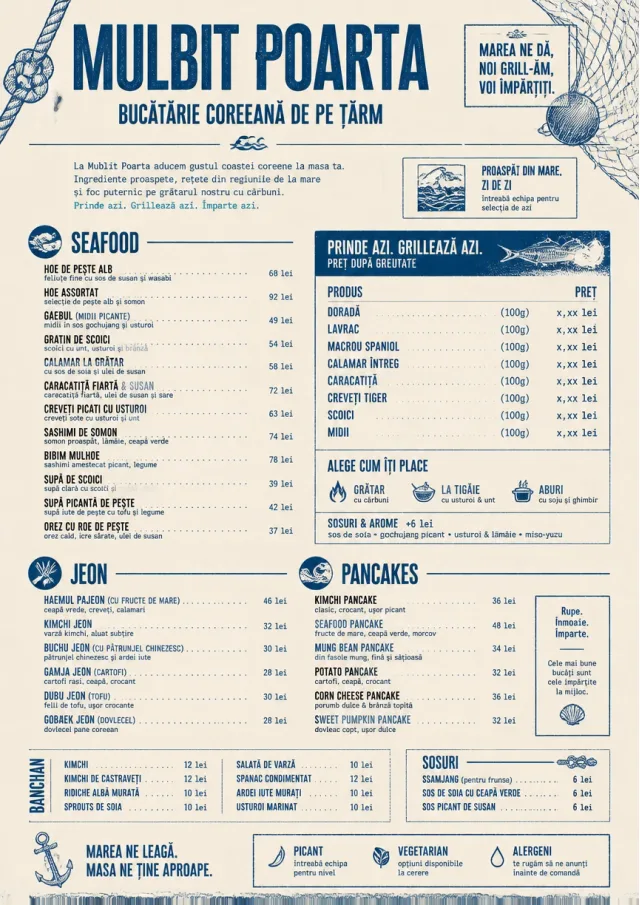Coastal Regional korean-menu menu template preview