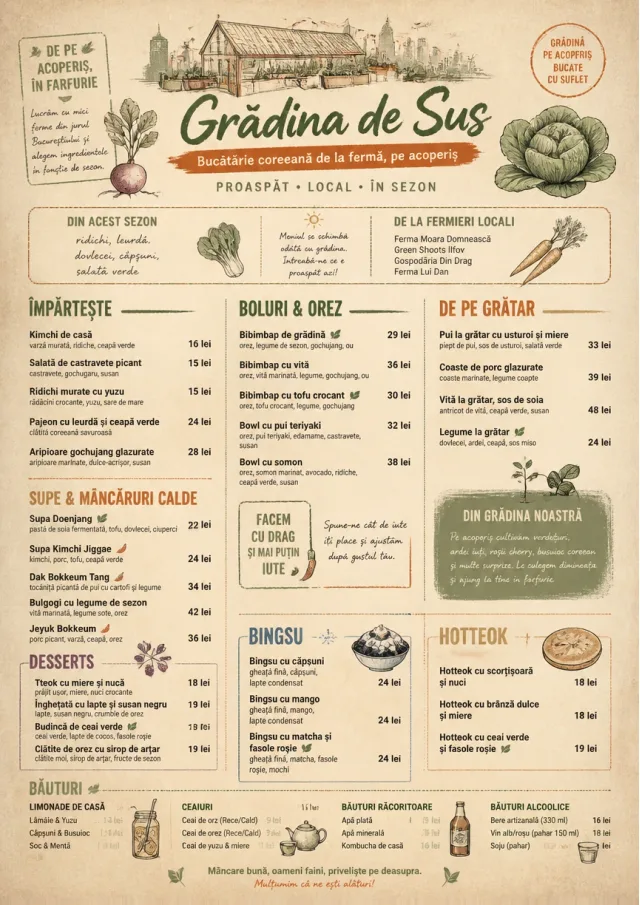 Farm Table Rustic korean-menu menu template preview