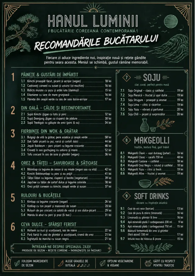 Chef Specials Board korean-menu menu template preview