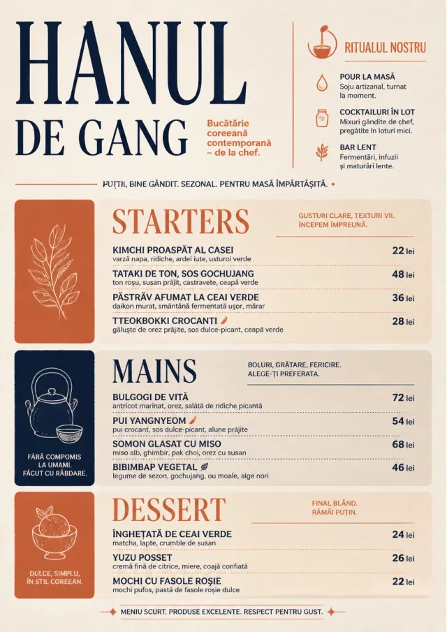 Chef Carte Brève korean-menu menu template preview