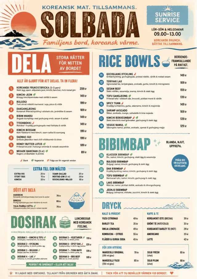 Family Style Feast korean-menu menu template preview