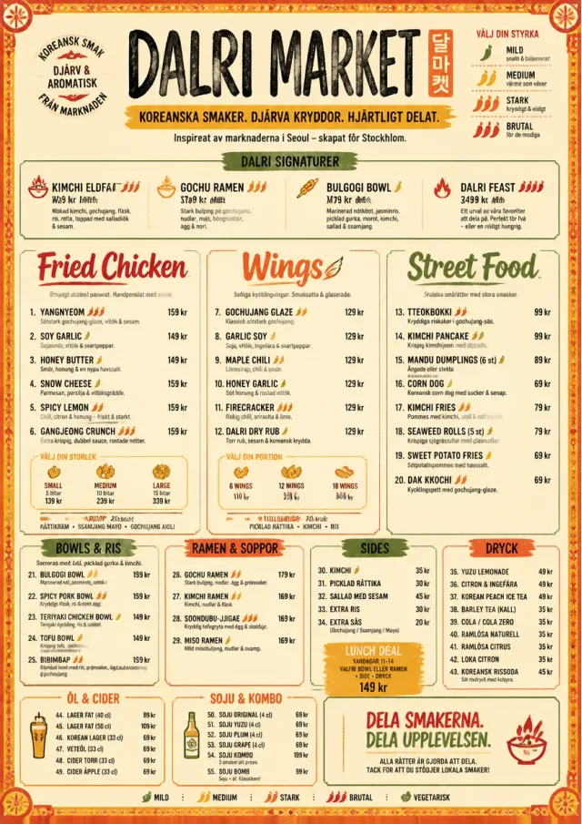Spice Market Bold korean-menu menu template preview
