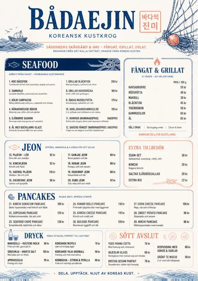 Coastal Regional korean-menu menu template preview