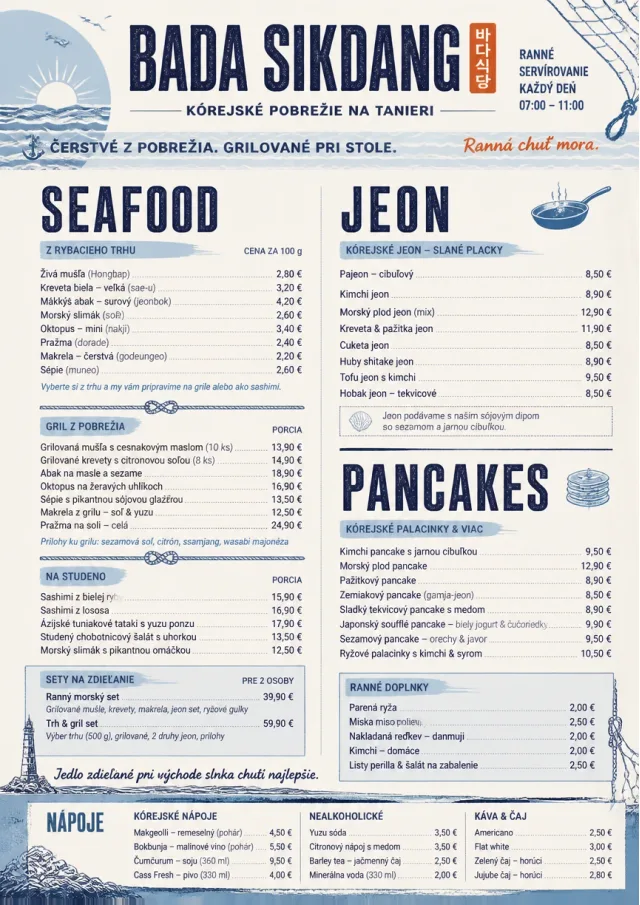 Coastal Regional korean-menu menu template preview