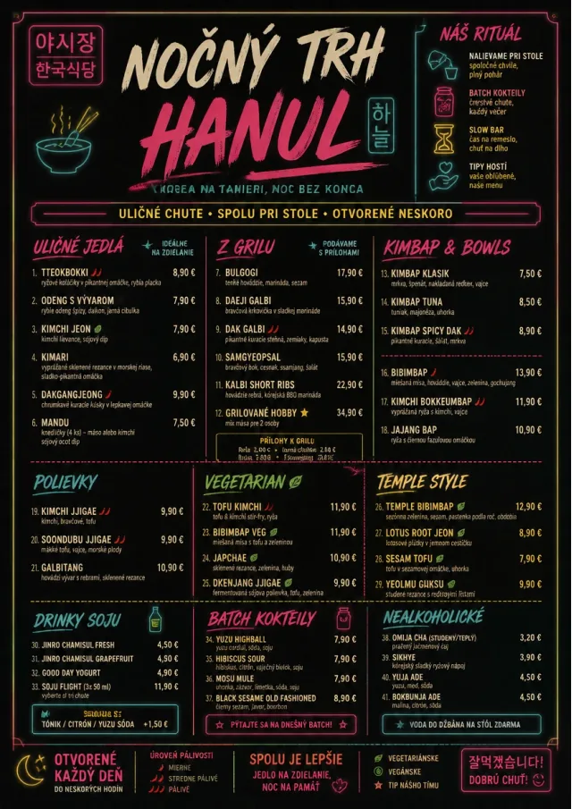 Night Market Neon korean-menu menu template preview
