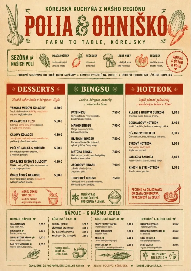 Farm Table Rustic korean-menu menu template preview