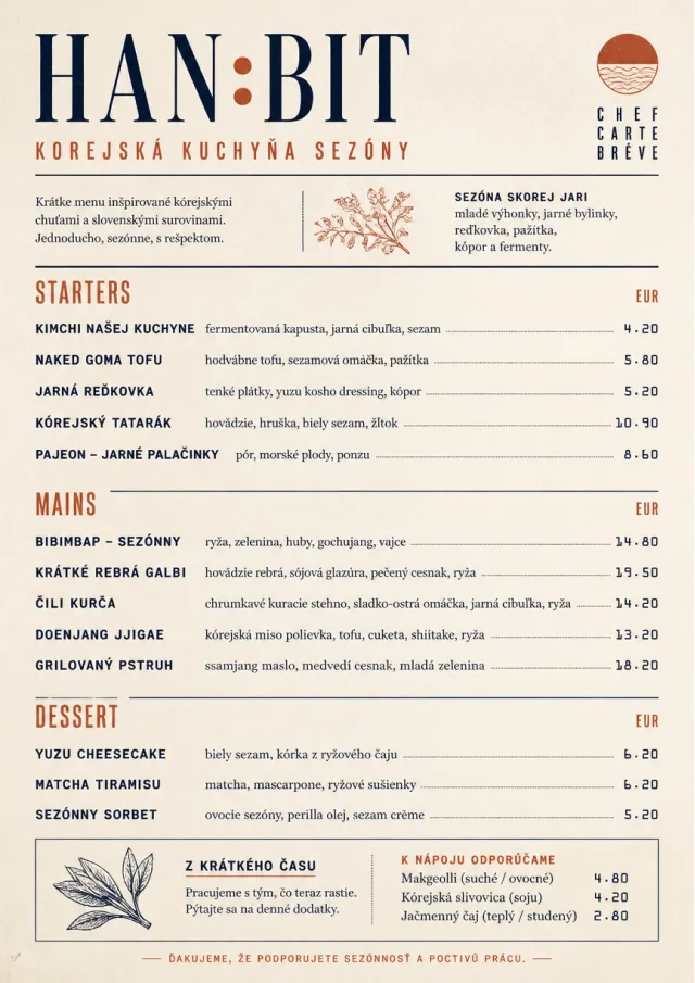 Chef Carte Brève korean-menu menu template preview