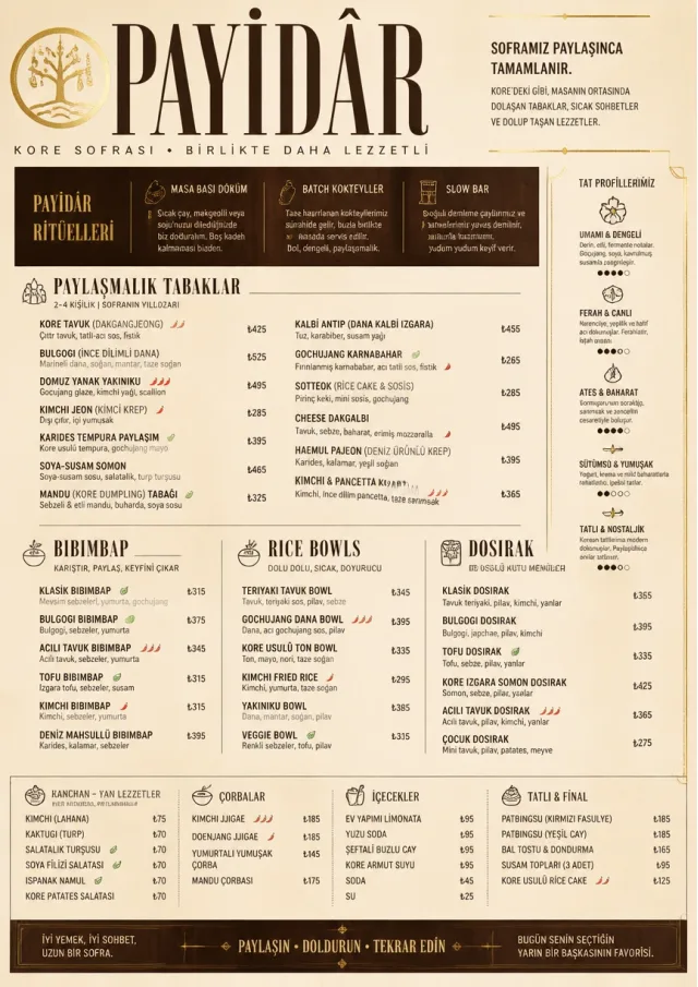 Family Style Feast korean-menu menu template preview